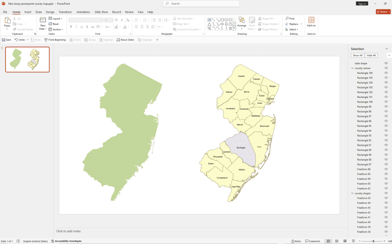 New Jersey Powerpoint Map