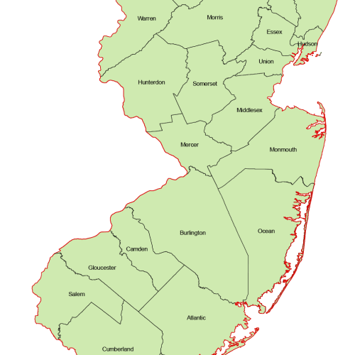 New Jersey Vector County Map