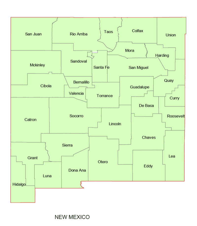 New Mexico Vector County Map