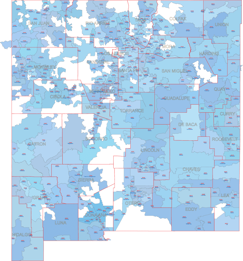 NM ZIP Code With Cities And Counties