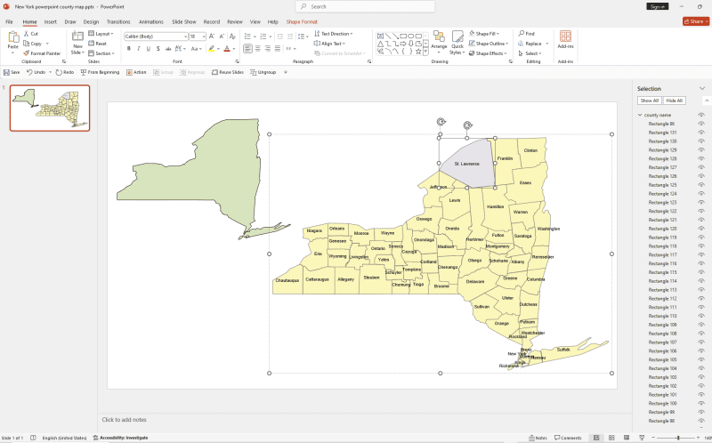 New York PowerPoint Map