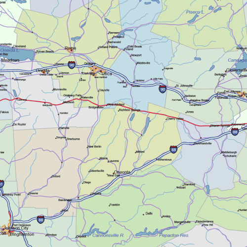 New York road and city map-details1