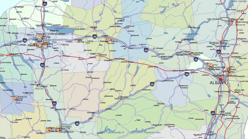 New York road and city map-details1