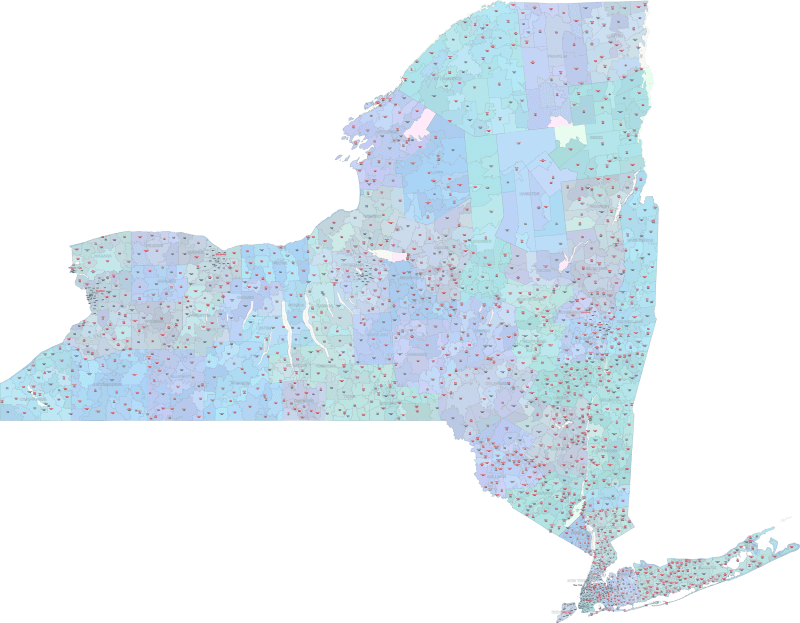 NY ZIP Codes With Cities Counties