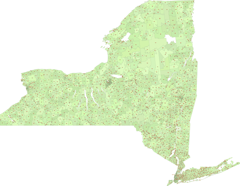 New York State Zip Codes with Primary Cities