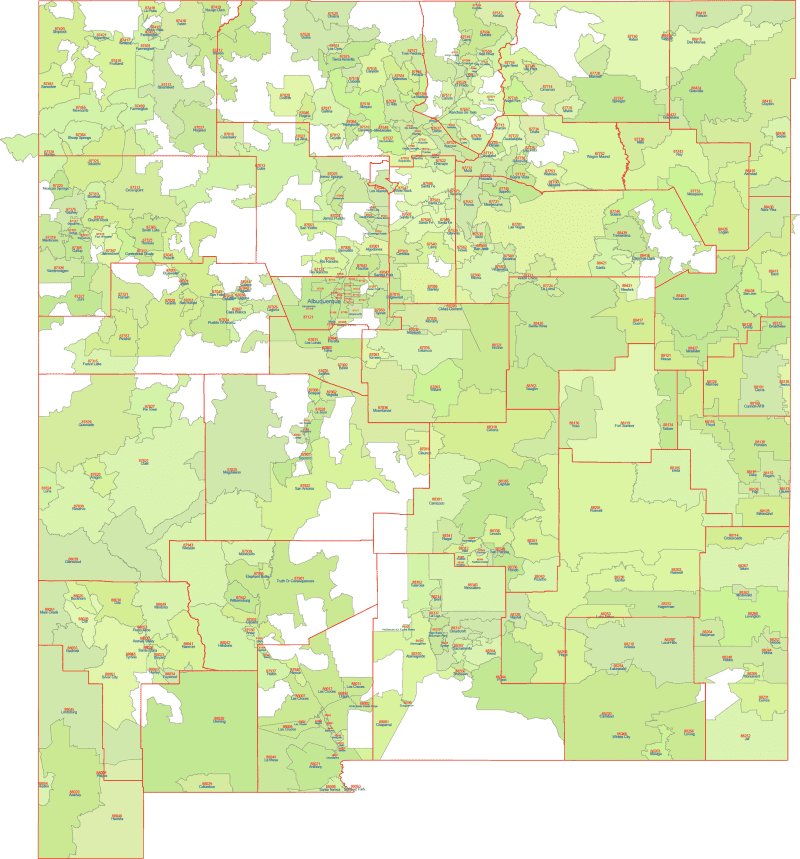 New Mexico ZIP Codes with Cities
