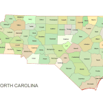 North Carolina Colored County Map