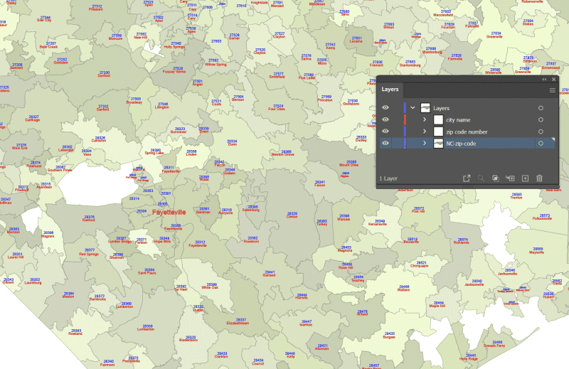 NC ZIP Code Map With Cities