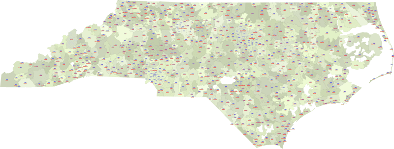 NC ZIP Code Map With Cities