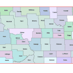 North Dakota Colored County Map