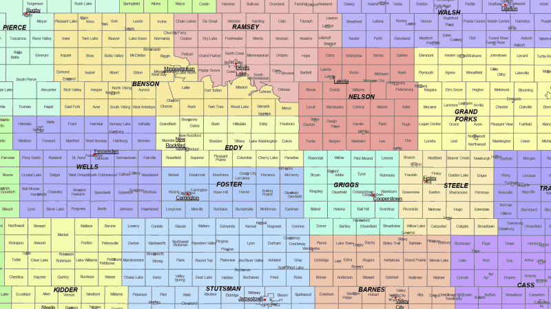 North Dakota Communities Map