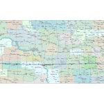 North Dakota Road and City Map