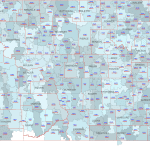 ND ZIP Code Map With Cities Counties
