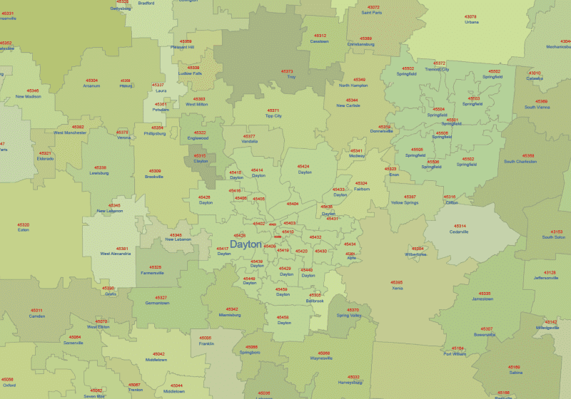 Ohio ZIP Codes with Primary Cities
