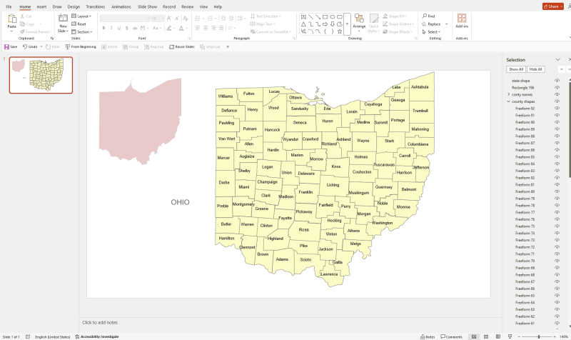 Ohio Powerpoint Map