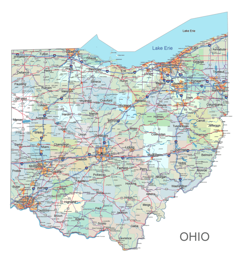 Ohio Road and City Map
