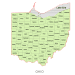 Ohio Vector County Map