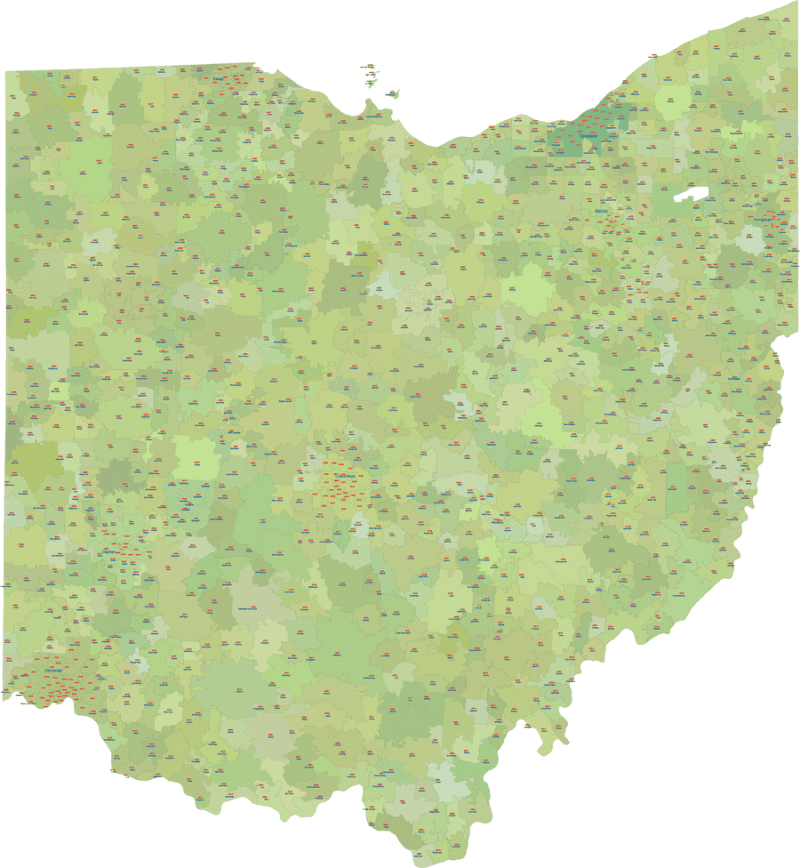 Ohio ZIP Codes with Primary Cities