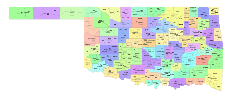Oklahoma County and Communities Map