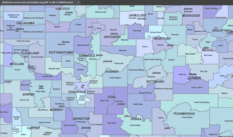 Oklahoma County and Communities Map