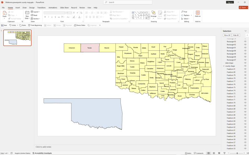 Oklahoma PowerPoint Map