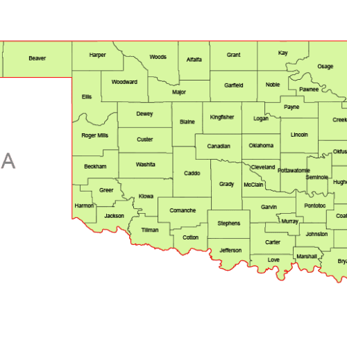 Oklahoma Vector County Map