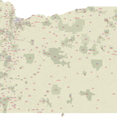 Oregon ZIP Code Map With Cities