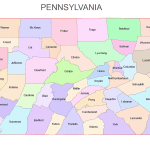 Pennsylvania Colored County Map
