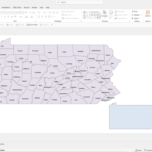 Pennsylvania PowerPoint County Map