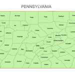Pennsylvania Vector County Map