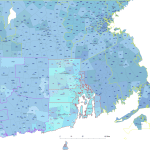 RI ZIP Code Map With Cities Counties