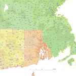 Rhode Island ZIP Code Map With Cities