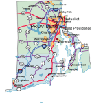 Rhode Island Road and City Map