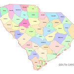 South Carolina Colored County Map