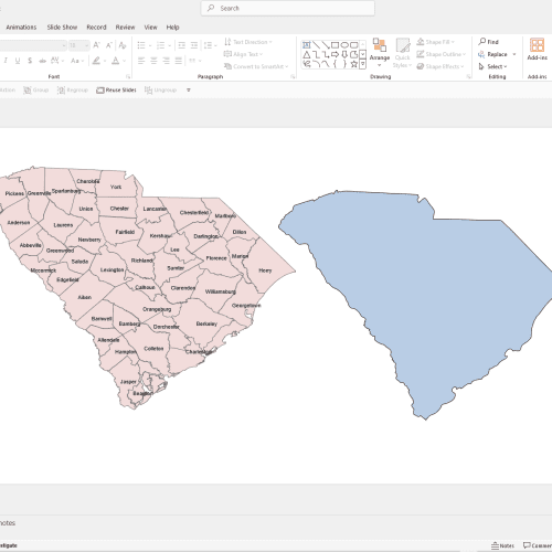 South Carolina PowerPoint County Map