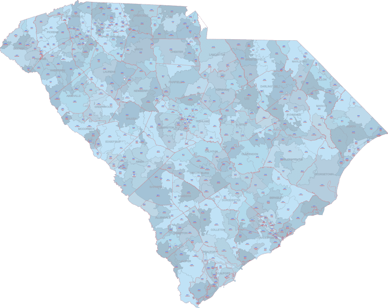 SC ZIP Codes With Cities Counties