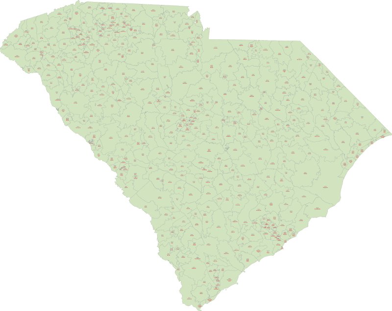 South Carolina ZIP Codes With Cities