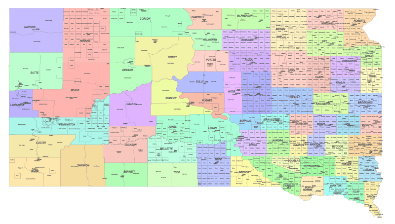 South Dakota Communities Map