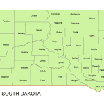 South Dakota Vector County Map