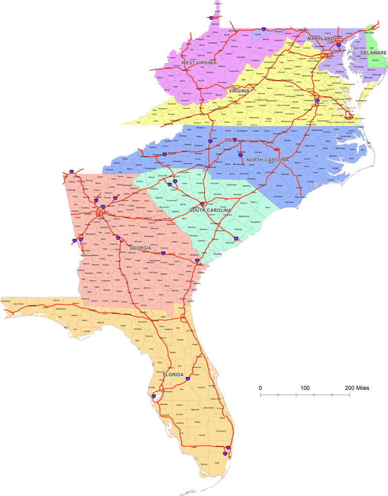 South Atlantic Region Counties