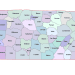 Tennessee Colored County Map
