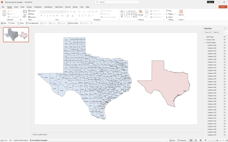 Texas PowerPoint Map