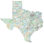 Texas Road and City Map