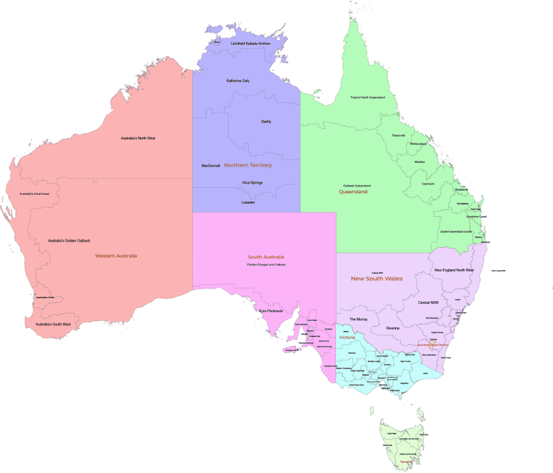 Australia Tourist Regions