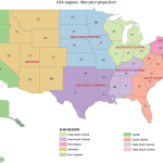 US Regions Mercator Map
