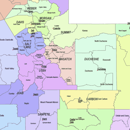 Utah communities map-detail