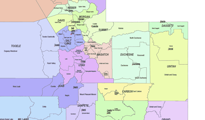 Utah communities map-detail