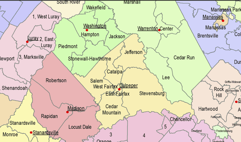 Virginia County and Communities Map