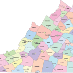 Virginia Colored County Map