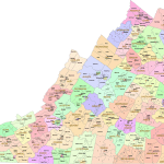 Virginia County and Communities Map